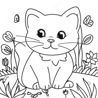 Chaton Joueur Dans Un Jardin Page A Colorier 60197-49951