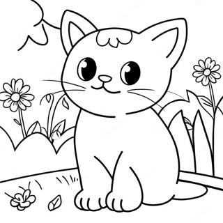 Chaton Joueur Dans Un Jardin Page A Colorier 60197-49952