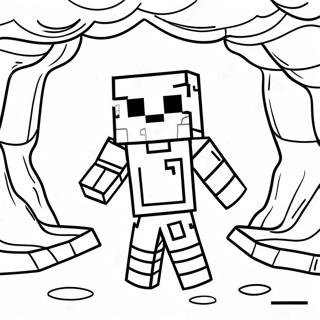 Page A Colorier Gardien De Minecraft Dans Une Grotte Sombre 60267-49994