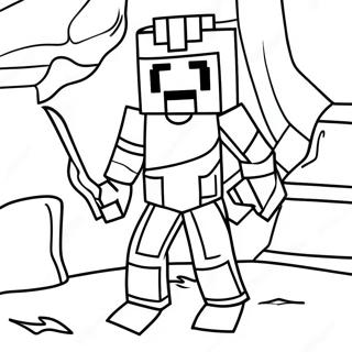 Page A Colorier Gardien De Minecraft Dans Une Grotte Sombre 60267-49995