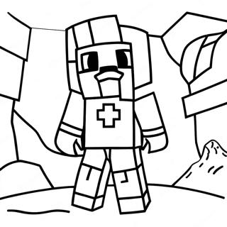 Page A Colorier Gardien De Minecraft Dans Une Grotte Sombre 60267-49996