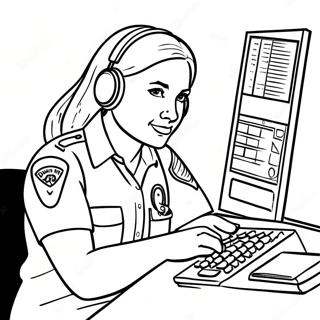 Dispatcheur 911 Occupe Au Travail Page A Colorier 60347-50070