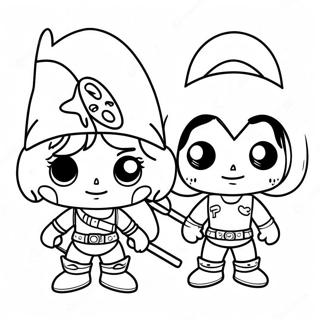 Personnages Funko Pop Mignons Page A Colorier 6035-4821