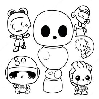 Personnages Funko Pop Mignons Page A Colorier 6035-4823