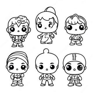 Personnages Funko Pop Mignons Page A Colorier 6035-4824