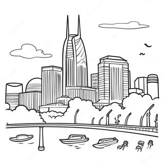 Page A Colorier Skyline De Nashville 60386-50098