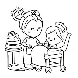 Page A Colorier Infirmieres En Neonatologie Soccupant Des Bebes 60397-50116