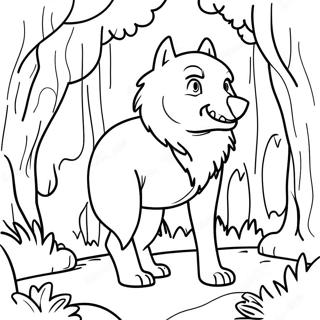 Page A Colorier Grand Mechant Loup Dans La Foret 60407-50124