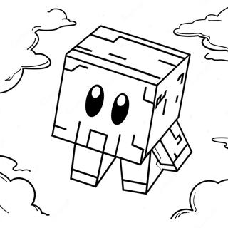 Page A Colorier De Ghast De Minecraft Flottant Dans Le Ciel 60487-50181