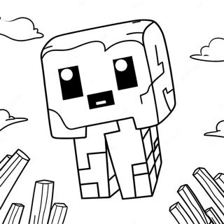 Page A Colorier De Ghast De Minecraft Flottant Dans Le Ciel 60487-50183