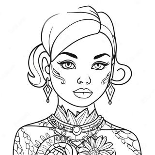 Page A Colorier Tatouage Fille Mauvaise 6054-4834