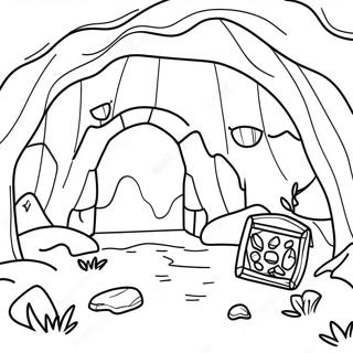 Grotte Mysterieuse Avec Tresor Page A Colorier 60637-50303