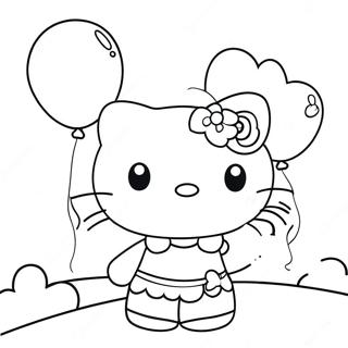 Page A Colorier Hello Kitty Avec Ballons 6065-4845