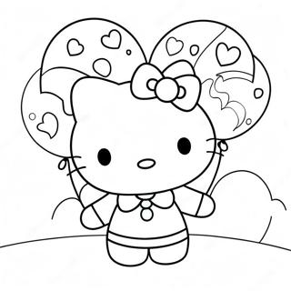 Page A Colorier Hello Kitty Avec Ballons 6065-4847