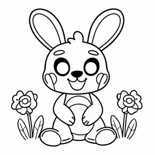 Page A Colorier Spring Bonnie Mignonne Avec Fleurs 6075-4853