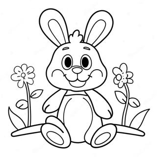 Page A Colorier Spring Bonnie Mignonne Avec Fleurs 6075-4854