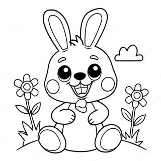 Page A Colorier Spring Bonnie Mignonne Avec Fleurs 6075-4855