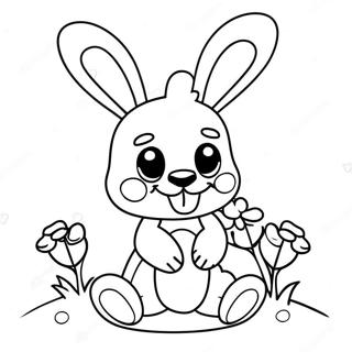 Page A Colorier Spring Bonnie Mignonne Avec Fleurs 6075-4856