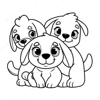 Page A Colorier Des Adorables Chiots Pound Jouant Ensemble 60787-50421