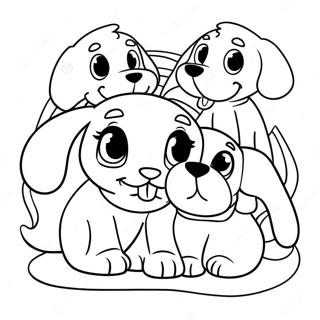 Page A Colorier Des Adorables Chiots Pound Jouant Ensemble 60787-50422