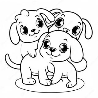 Page A Colorier Des Adorables Chiots Pound Jouant Ensemble 60787-50424