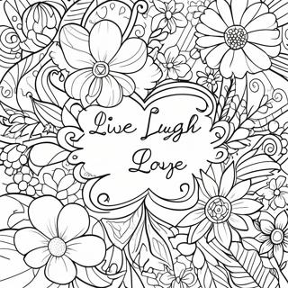 Page A Colorier Du Design Floral Vivre Rire Aimer 60837-50455