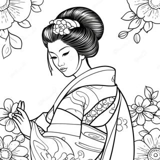 Geisha Pages À Colorier