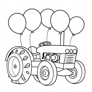 Tracteur Joyeux Anniversaire Pages À Colorier