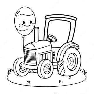 Page A Colorier De Tracteur Mignon Avec Des Ballons 60857-50470