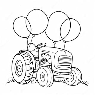 Page A Colorier De Tracteur Mignon Avec Des Ballons 60857-50471