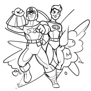 Page A Colorier De Captain Man Et Kid Danger 60876-50484