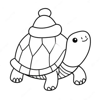 Page A Colorier De La Tortue Festive Avec Un Chapeau De Noel 60887-50500