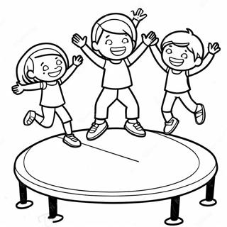 Page A Colorier Enfants Rebondissant Sur Un Trampoline 61047-50628