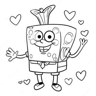 Spongebob Saint-Valentin Pages À Colorier