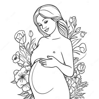 Femme Enceinte Réaliste Pages À Colorier