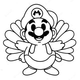 Page A Colorier De Mario En Costume De Dinde Festive 61137-50697