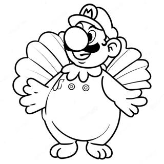 Page A Colorier De Mario En Costume De Dinde Festive 61137-50699