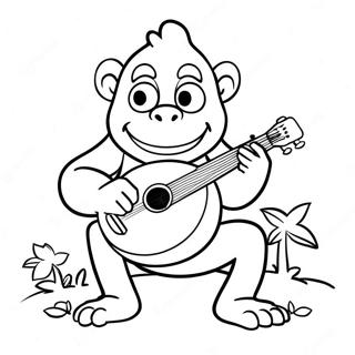 Page A Colorier De Dixie Kong Jouant Du Banjo 61197-50746