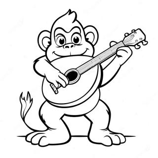 Page A Colorier De Dixie Kong Jouant Du Banjo 61197-50748