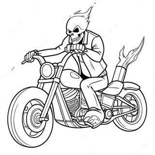 Ghost Rider Sur Sa Moto A Colorier 6125-4893