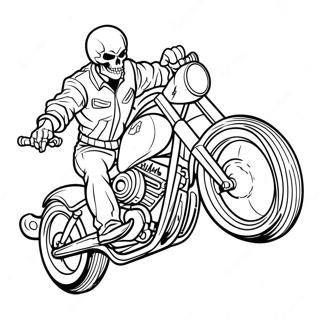 Ghost Rider Sur Sa Moto A Colorier 6125-4894