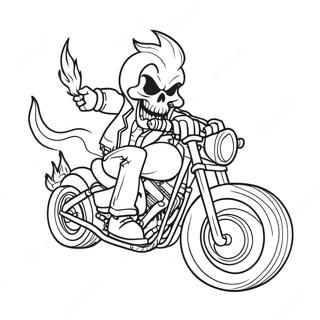 Ghost Rider Sur Sa Moto A Colorier 6125-4895