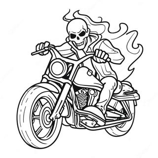 Ghost Rider Sur Sa Moto A Colorier 6125-4896