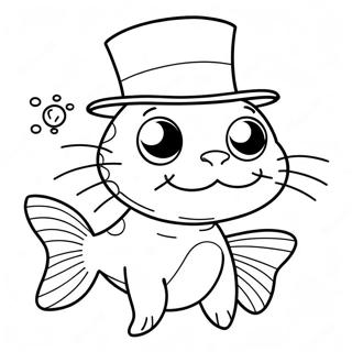 Page A Colorier Du Chat Chapeaute Et Du Poisson 61266-50794