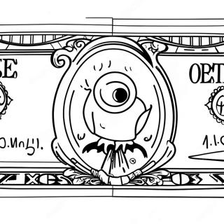 Page A Colorier De Billet De Dollar Mignon Avec Des Yeux 61357-50873