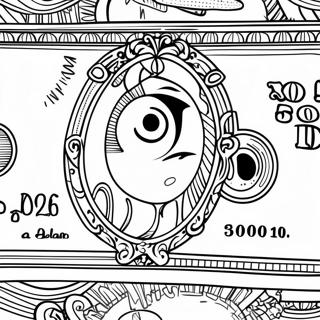 Page A Colorier De Billet De Dollar Mignon Avec Des Yeux 61357-50875