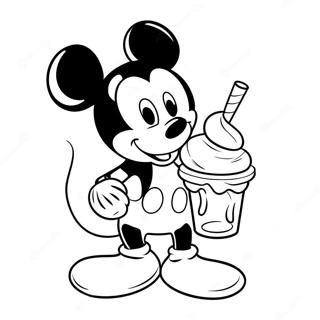 Page A Colorier De Mickey Mouse Appreciant Une Glace 61417-50917