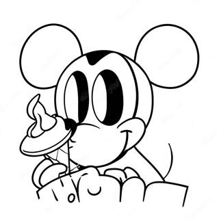 Page A Colorier De Mickey Mouse Appreciant Une Glace 61417-50919