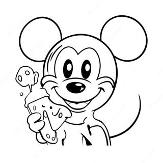 Page A Colorier De Mickey Mouse Appreciant Une Glace 61417-50920