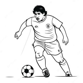 Page A Colorier De Maradona Dribblant Un Ballon De Football 61567-51042